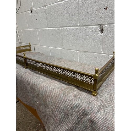 Brass fire guard fender - 4ft wide