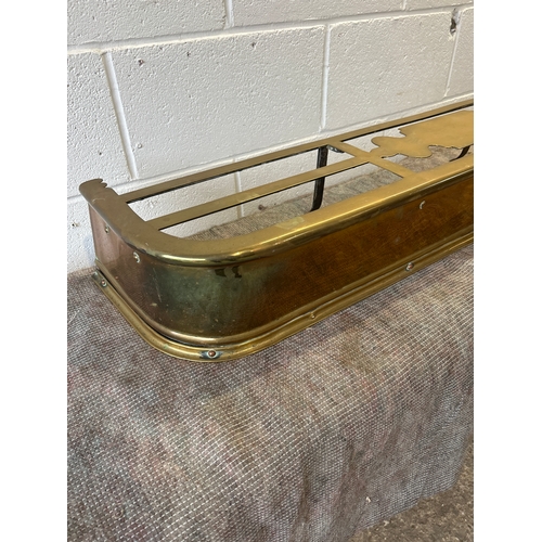Solid brass fire guard fender - 4ft long