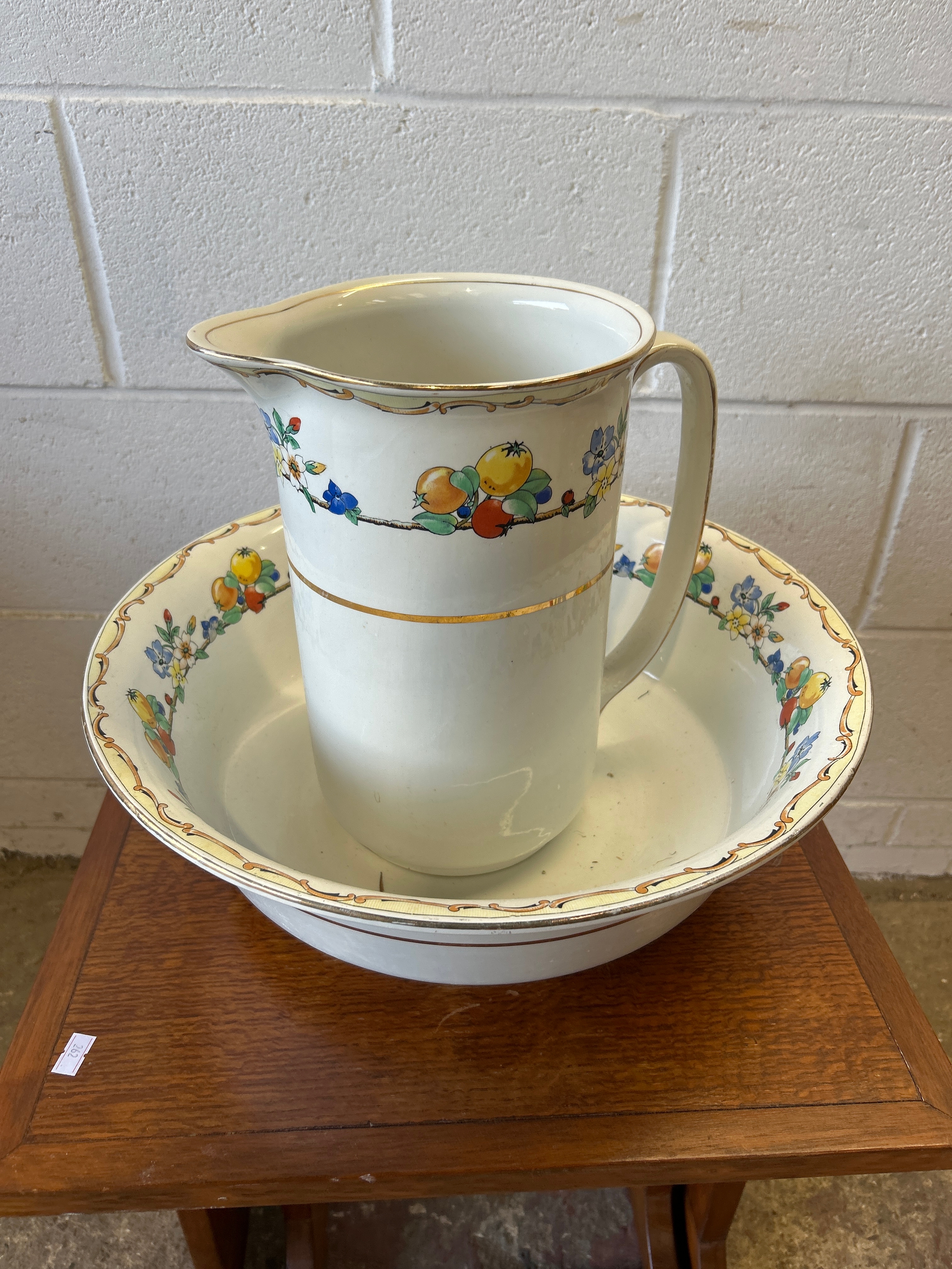 English made large ceramic wash bowl and jug
