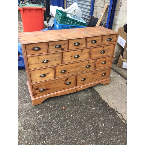 12 drawer pine merchant chest approx 125cm x 45cm
