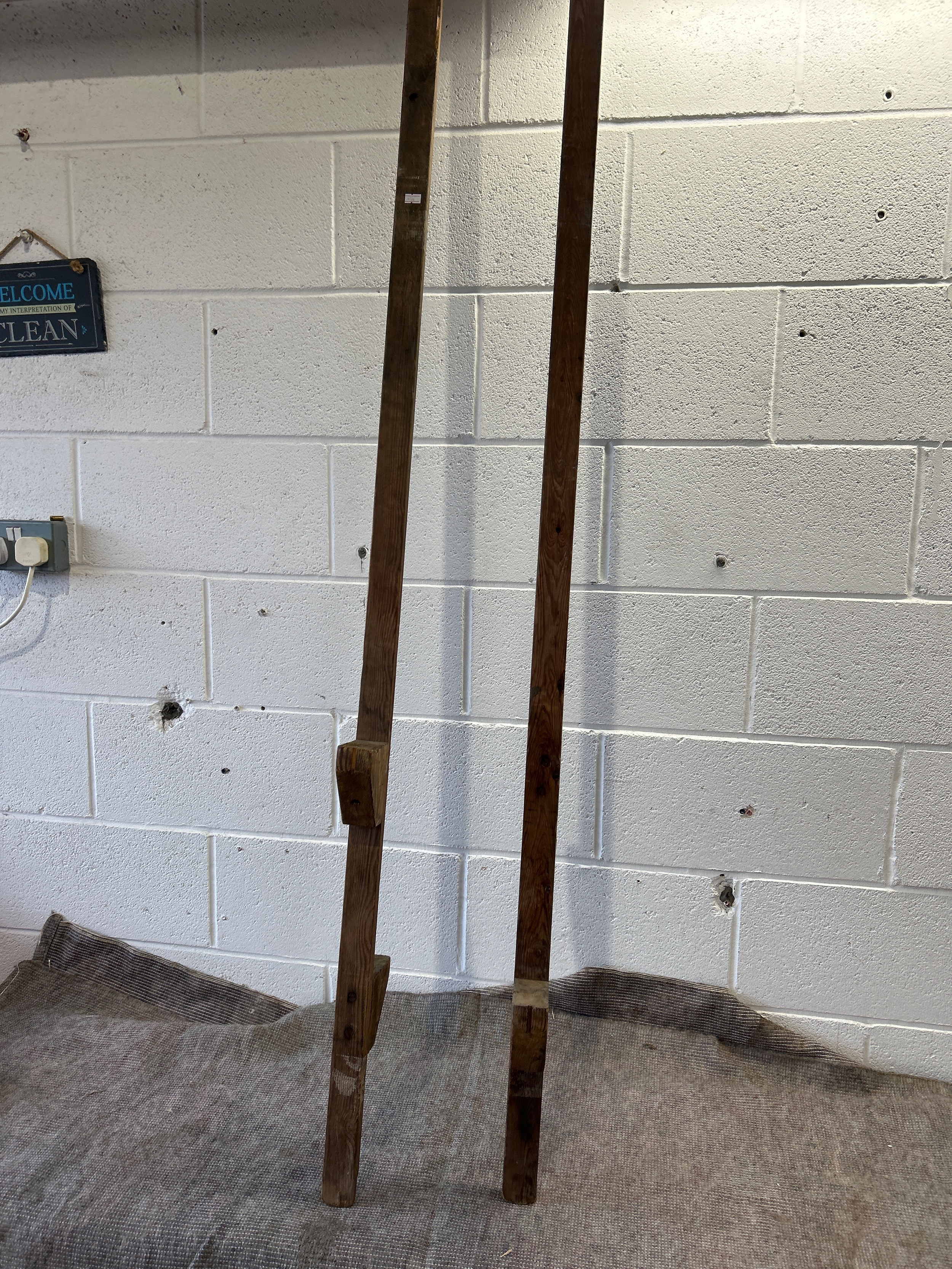 Pair of wooden stilts - approx 6ft tall
