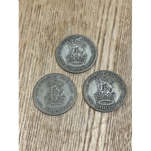 COINS: 1927 and 2x 1929 George V shillings