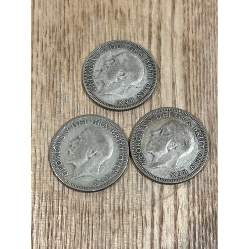 COINS: 1927 and 2x 1929 George V shillings