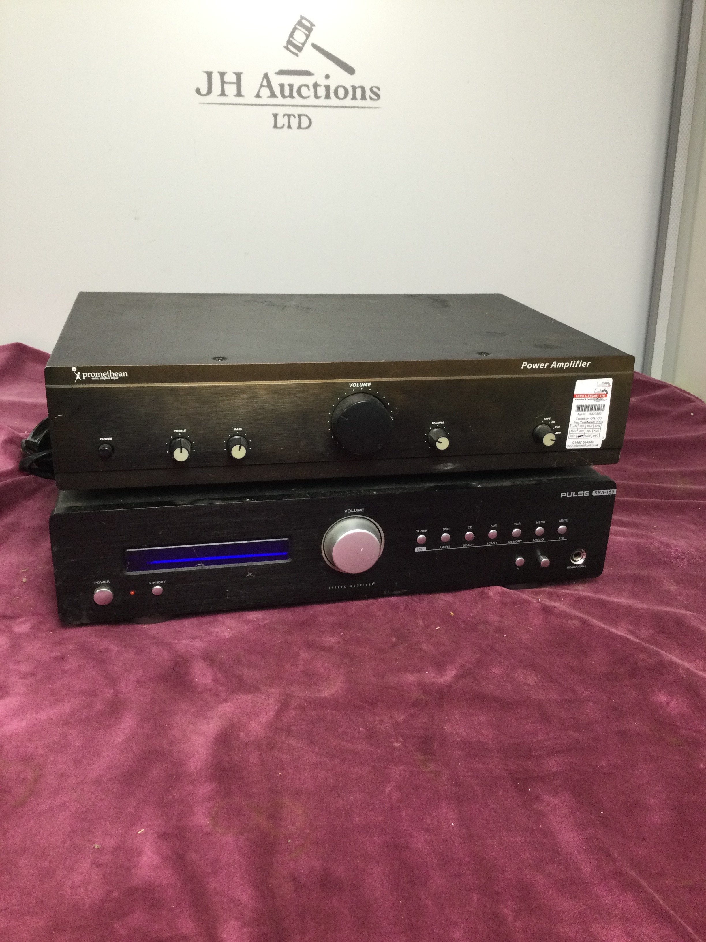 Promethean power amplifier and pulse SRA-150 Stereo Receiver - working
