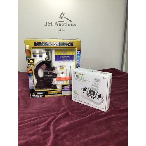 FQ11Minim4ch 6 Axis Gyro Quadcopter and Microscope set both boxed