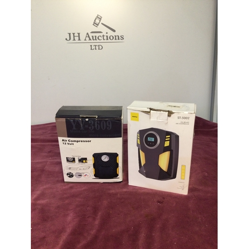 2 x Air compressor 12 volt in box