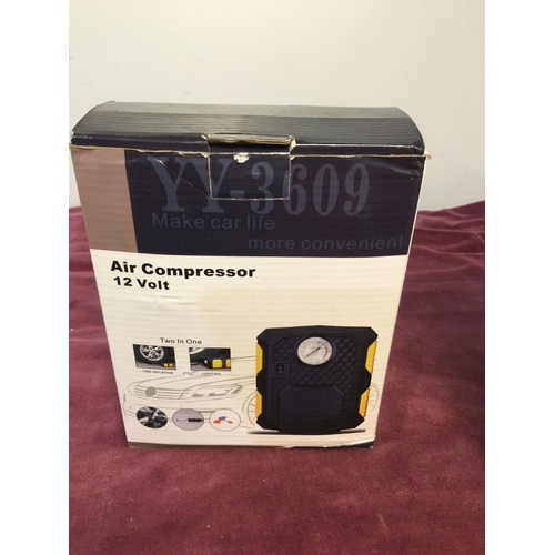 2 x Air compressor 12 volt in box