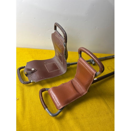 Pair of leather shooting perching stools