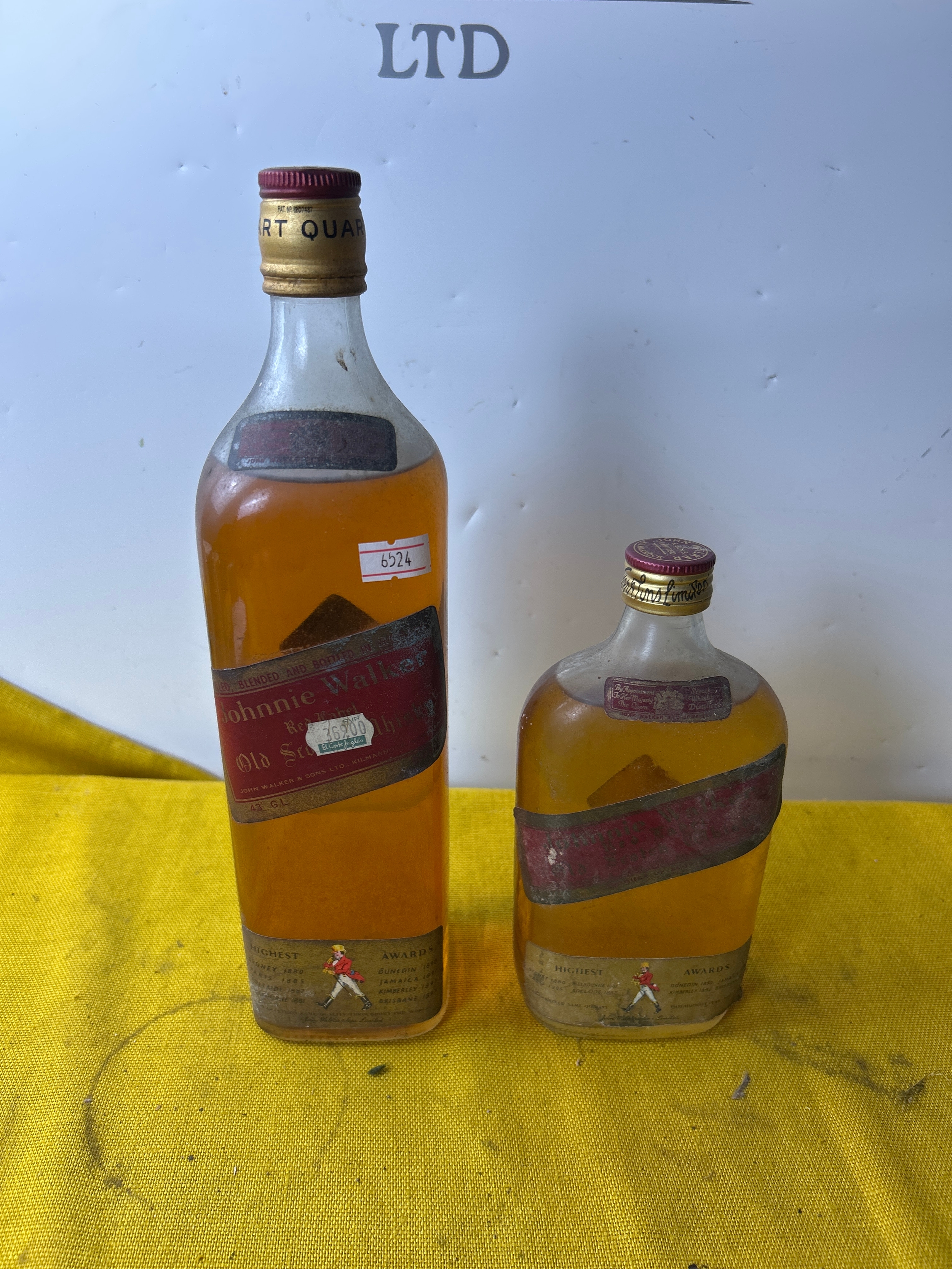 Johnnie Walker red label old scotch whisky - old bottles inc 43GL