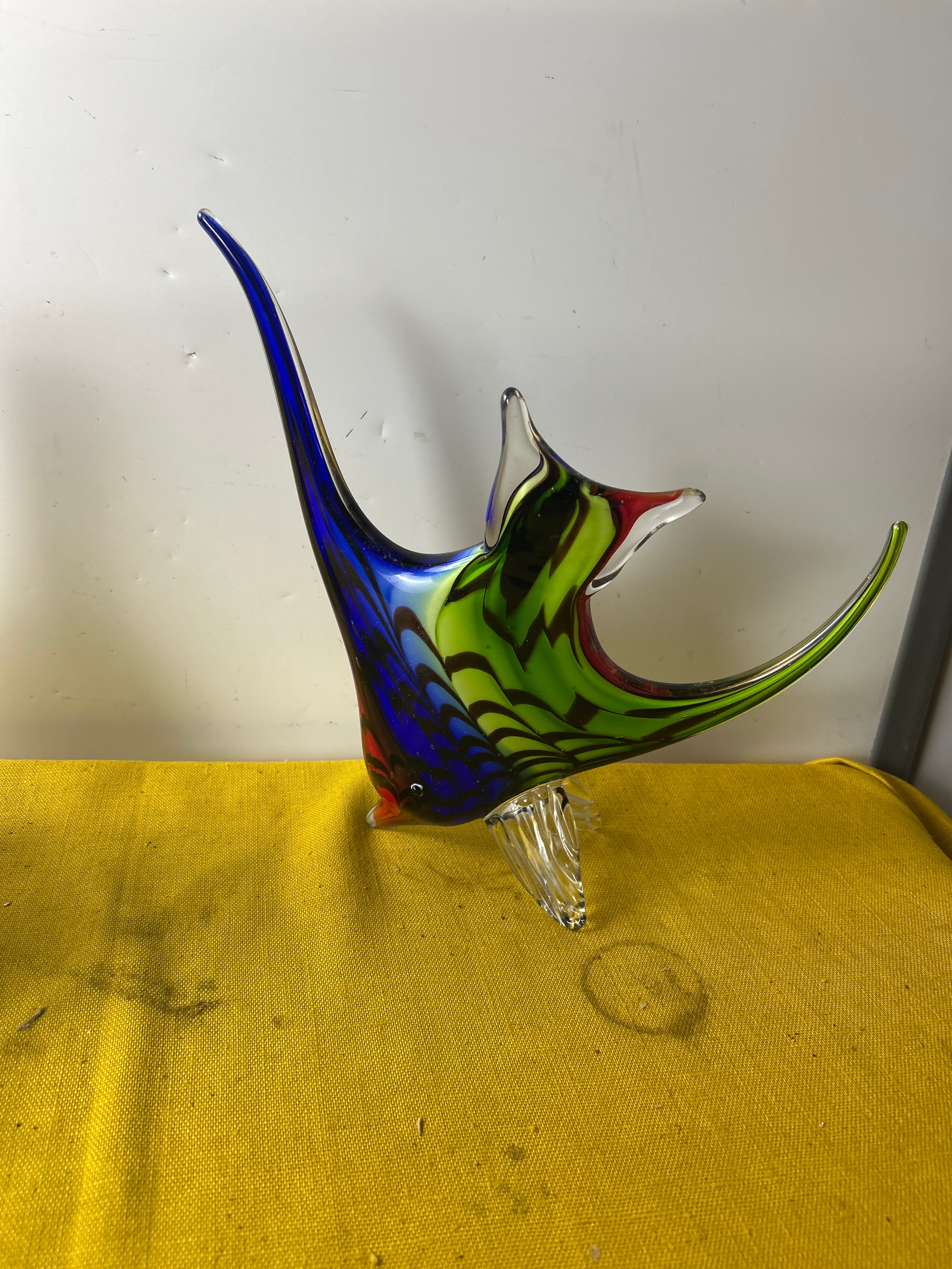 Large colourful murano style glass fish - approx 30cm wide