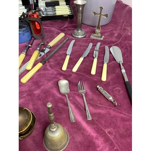 Mixed lot including nickel silver spoon cutlery sets, ACME guide ...
