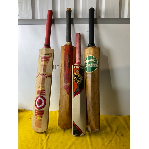 3 full size cricket bats including Slazenger, Genuine willow and Hunts ...