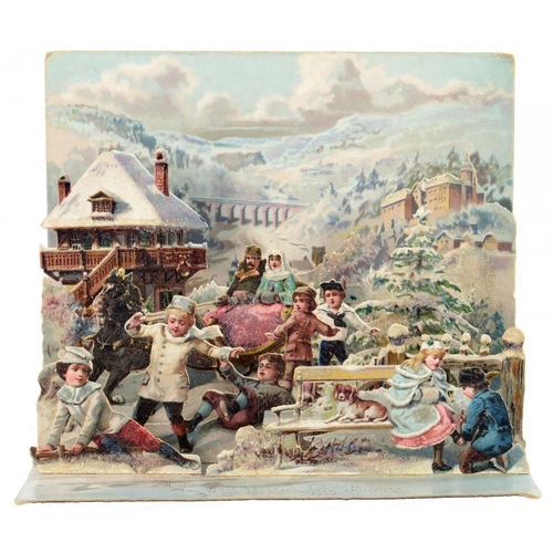 305 - THREE VICTORIAN MECHANICAL CHRISTMAS CARDS two by Raphael Tuck & Sons, one with a four stage scene o... 