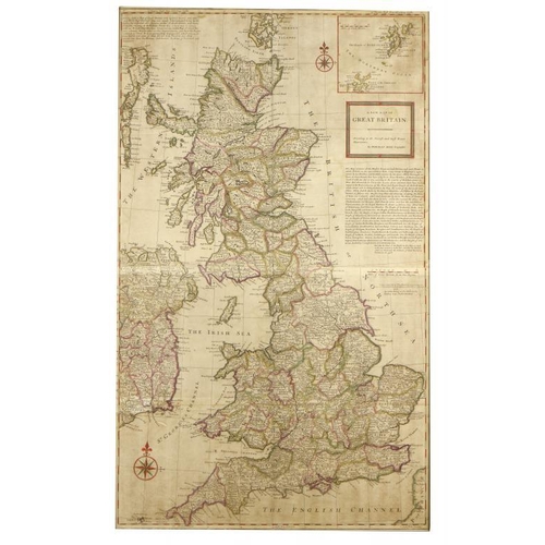 328 - MOLL (HERMAN) A NEW MAP OF GREAT BRITAIN [1719] on two sheets joined, hand coloured, mounted to fram... 