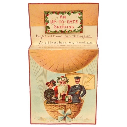 309 - A VICTORIAN MECHANICAL ALLY SLOPER CHRISTMAS CARD BY RAPHAEL TUCK & SONS   15cm h and a contemporary... 