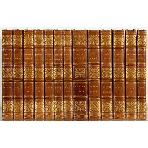 6A - BYRON, GEORGE GORDON, LORD - THE WORKS OF THE RIGHT HONOURABLE LORD BYRON In Five Volumes. London, J... 