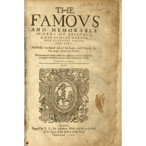 85 - JOSEPHUS, FLAVIUS - THE FAMOUS AND MEMORABLE WORKS... Faithfully translated out of the Latin, and Fr... 