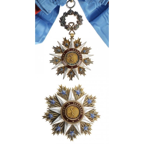 1204 - LIBERIA.  ORDER OF THE STAR OF AFRICA, KNIGHT'S GRAND BAND STAR AND BADGE silver gilt and enamel by ... 