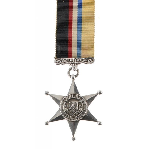 1207 - KIMBERLEY STAR, 1900  hallmarked 'a', reverse engraved J M CARR TOWN GUARD