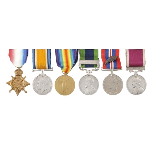 1218 - WORLD WAR ONE, GROUP OF FIVE  1914 Star, British War Medal, Victory Medal, India General Service Med... 