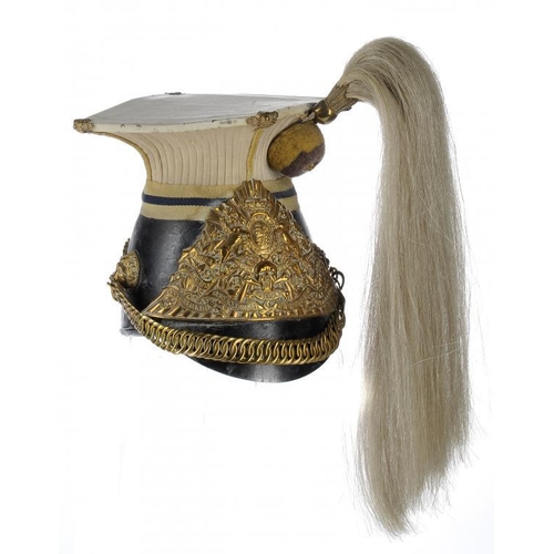 1241 - A 17TH LANCERS CZAPKA OR LANCE CAP, 1906-C1914  black oil cloth lining