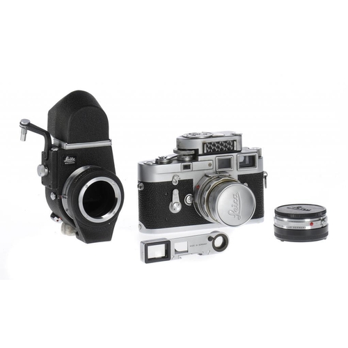 1260 - A LEICA M3 CAMERA  SERIAL NO 1034042, C1961 with Leitz Summicron f2 50mm lens, lens cap and Leica me... 