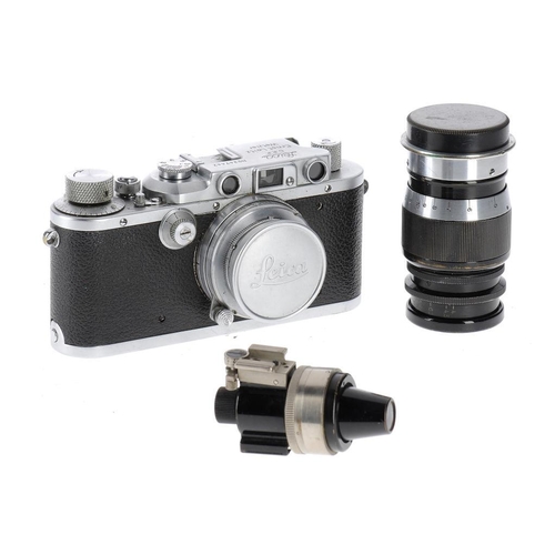 1263A - A LEICA IIIA CAMERA, SERIAL NO 247442, C1938  with Leitz Elmar f2 50mm lens, in maker's leather e.r.... 