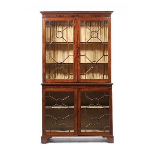 1375 - A VICTORIAN MAHOGANY BOOKCASE, LATE 19TH C  230cm h; 48 x 130cm