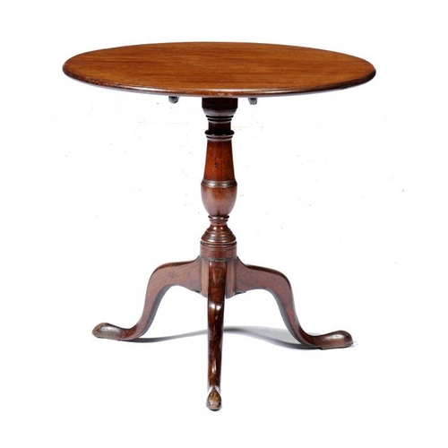 1382G - A GEORGE III MAHOGANY TRIPOD TABLE  72cm h, 72cm diam