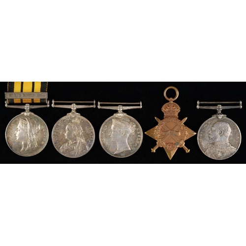 848 - EAST AND WEST AFRICA - WORLD WAR ONE GROUP OF FOUR AND RELATED SINGLE East and West Africa Medal one... 