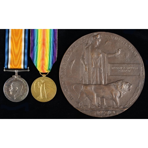 849 - WORLD WAR ONE PAIR AND PLAQUE   British War Medal and Victory Medal 3723 PTE F  CHAPLET 19 LOND R, M... 