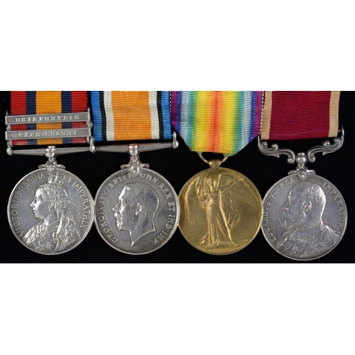 851 - ANGLO BOER WAR - WORLD WAR ONE GROUP OF FOUR  Queen's South Africa Medal two clasps Cape Colony and ... 