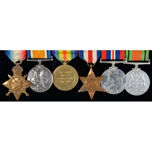 860 - WORLD WAR ONE GROUP OF THREE   1914-15 Star, British War Medal and Victory Medal 26846 DVR W H WILTS... 