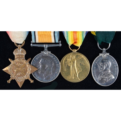 861 - WORLD WAR ONE GROUP OF FOUR   1914 Star, British War Medal, Victory Medal and Territorial Force Effi... 