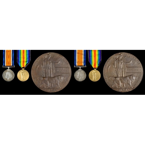 862 - WORLD WAR ONE PAIRS AND PLAQUES TO TWO BROTHERS  British War Medal and Victory Medal 8178 PTE P HAIG... 