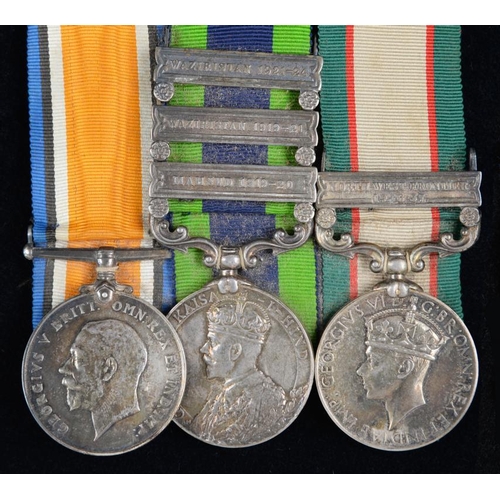 881 - WORLD WAR ONE AND INDIAN CAMPAIGNS GROUP OF THREE   British War Medal, India General Service Medal t... 