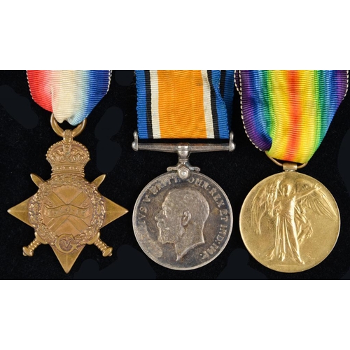 882 - WORLD WAR ONE GROUP OF THREE 1914-15 Star, British War Medal and Victory Medal 12544 PNR W SMITH RE... 