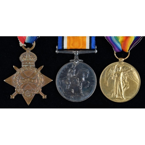 883 - WORLD WAR ONE GROUP OF THREE  1914-15 Star, British War Medal and Victory Medal 58052 CPL A C BATT R... 