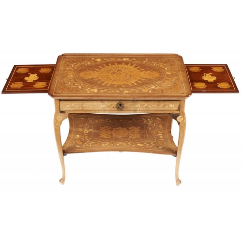 961 - A DUTCH WALNUT AND MARQUETRY SILVER TABLE, C1770  the dished top with re-entrant angles, a mahogany ... 