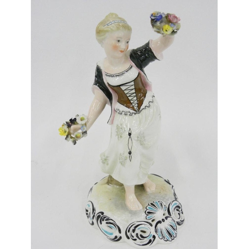 148 - A ROYAL CROWN DERBY FIGURE OF SPRING, 23CM H, RED PAINTED KING STREET MARK, TITLE AND 'SECOND'... 