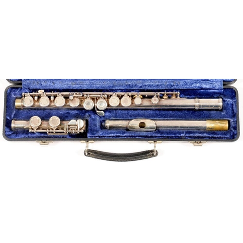 240 - A W. T. ARMSTRONG SILVER PLATED FLUTE, CASED 