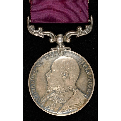 279 - ARMY LONG SERVICE AND GOOD CONDUCT MEDAL, EDWARD VII, 1900 S S MAJOR E ALLITT 3RD HUSSARS 