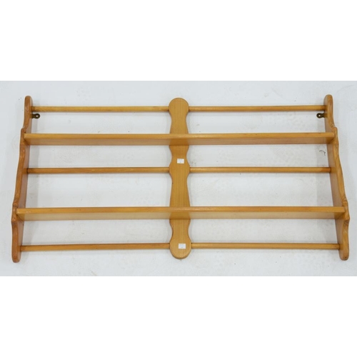 542 - AN ASH PLATE RACK, 57 X 104CM 