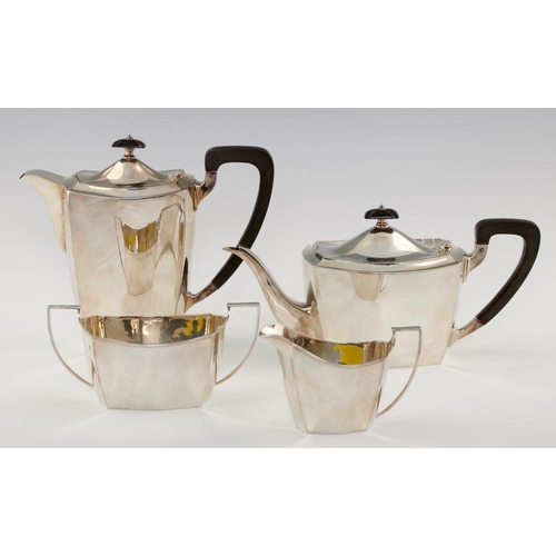 75 - A GEORGE V SILVER TEA SERVICE , THE LIDDED JUG 19 CM H, BY BARKER BROS (SILVER) LTD, BIRMINGHAM 1931... 