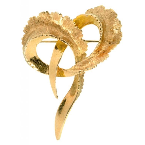 94 - AN 18CT GOLD KNOT BROOCH, 9.5G