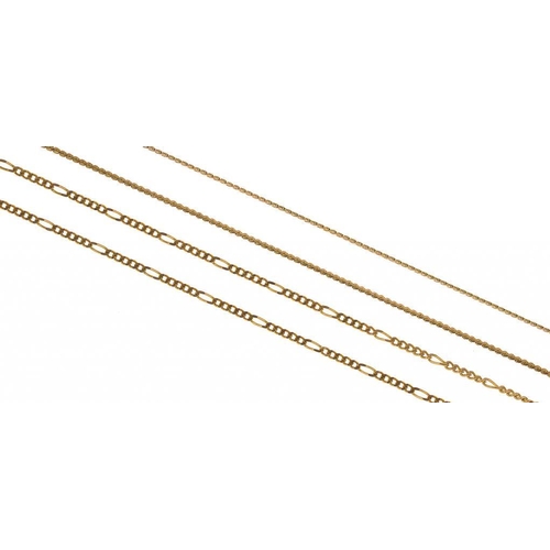 10 - TWO 9CT GOLD NECKLACES, 13.5G