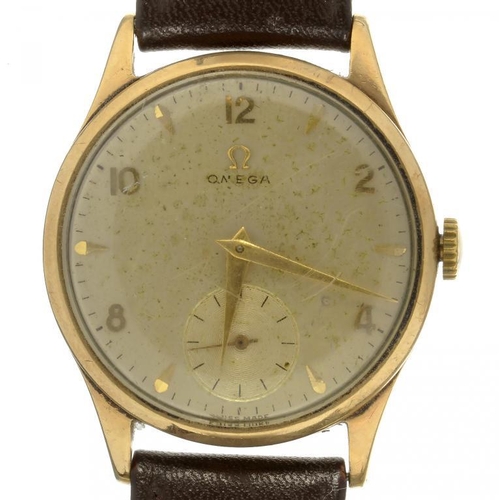 14 - AN OMEGA 9CT GOLD GENTLEMAN'S WRISTWATCH, BIRMINGHAM 1953