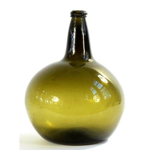 198 - A DUTCH ONION GLASS UTILITY BOTTLE, 30CM H, 18TH / 19TH C