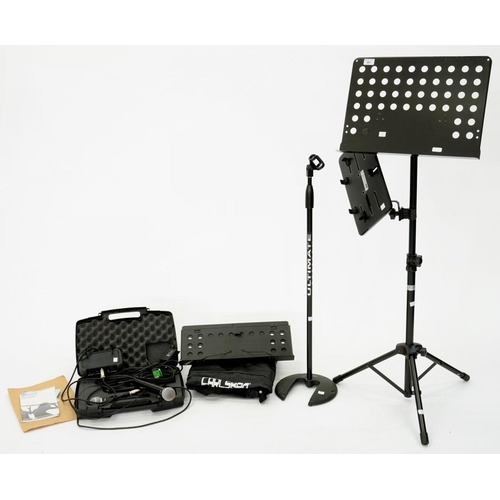 297 - A SET OF SHURE SM58 WIRELESS MICROPHONES WITH RECEIVERS, BLACK PLASTIC CASE AND TWO STANDS