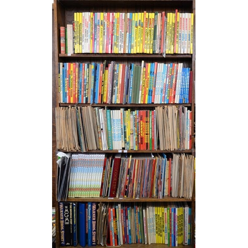 315 - FIVE SHELVES OF CHILDREN'S ANNUALS AND COMICS, MOSTLY 1970'S AND 1980'S, INCLUDING DANDY, BEANO AND ... 